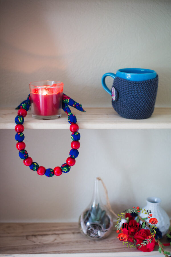 Collier bleu & rouge