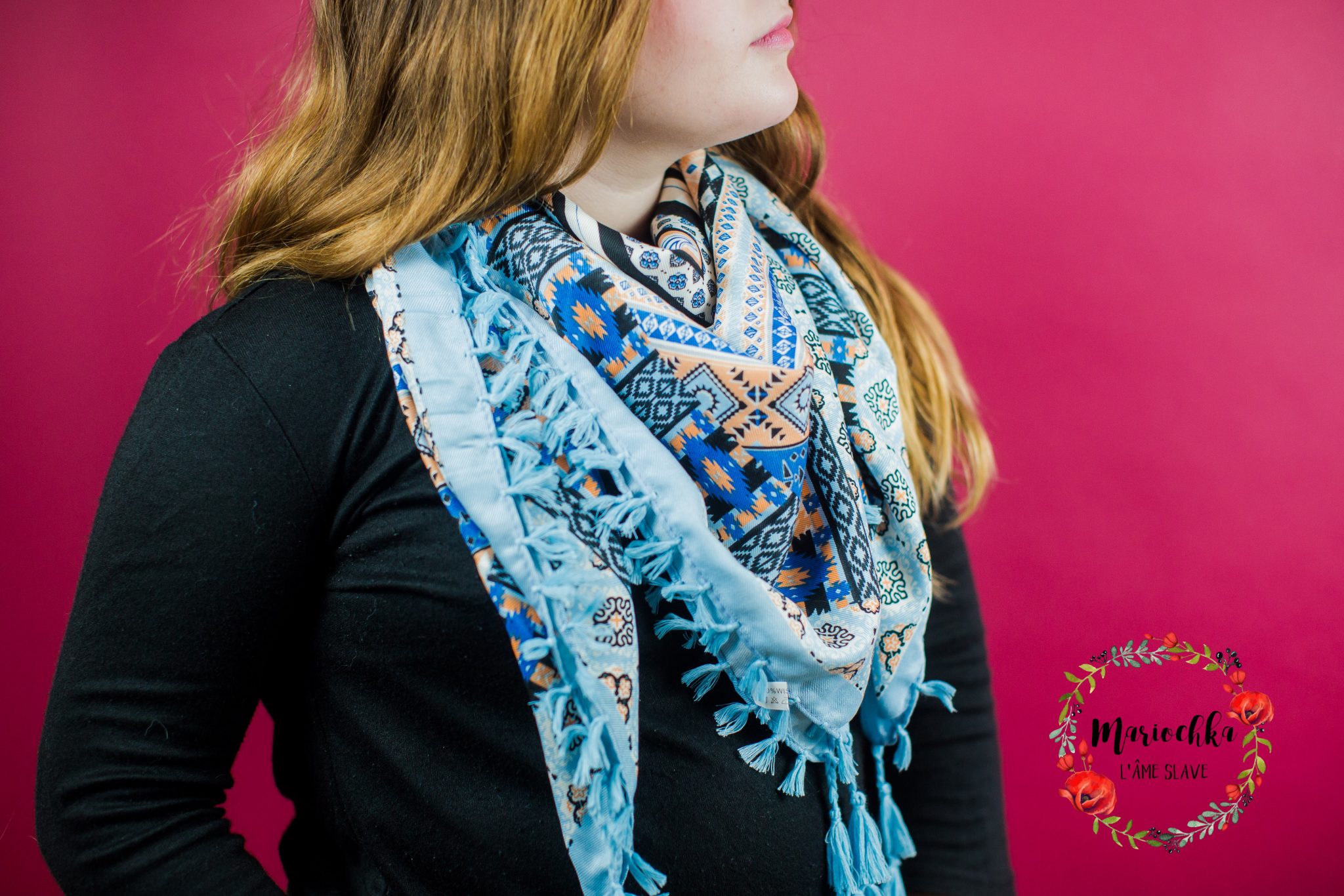 foulard rock bleu ciel
