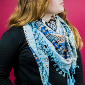 mariochka foulard rock bleu ciel