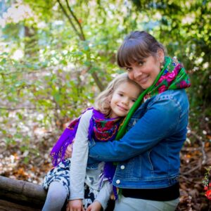 duo foulards slave mere fille varié violet vert