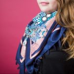 foulard rock bleu marine et turquoise