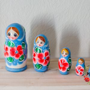 matriochka turquoise et rose