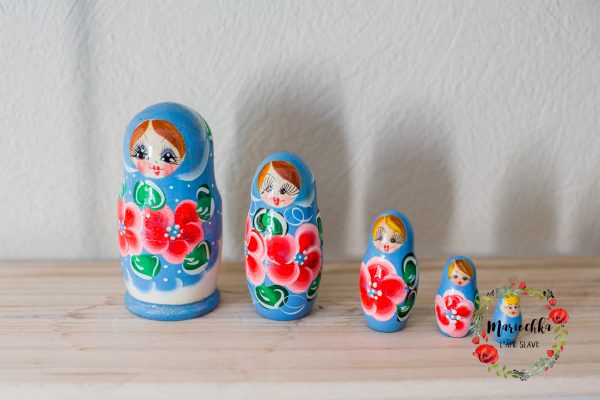 Matriochka turquoise et rose