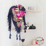 Foulard slave bleu marine fleuri