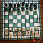 Jeu d'Echec en bois vert