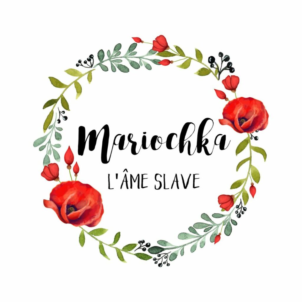 logo Mariochka - produits et artisanats polonais - foulards slaves - accessoires mode bohème fleuri coloré