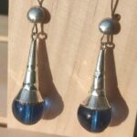 Boucles d'Oreilles Bleue Argent Niger