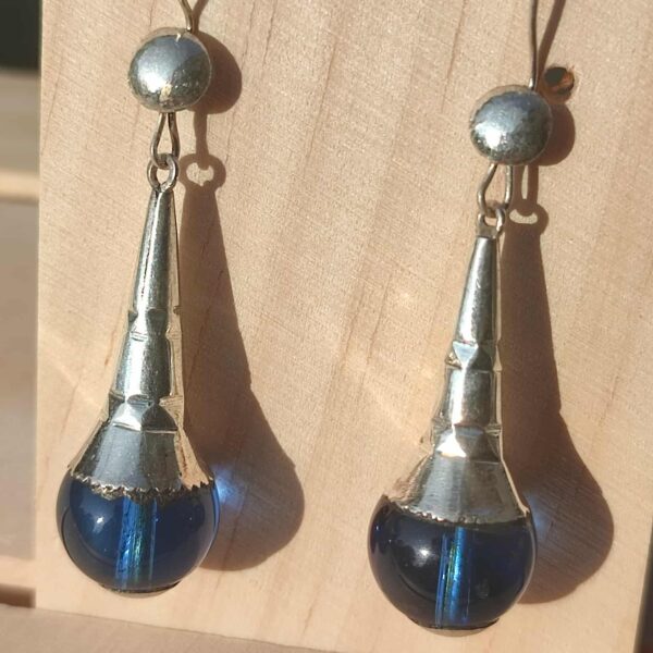Boucles d’Oreilles Bleue Argent Niger