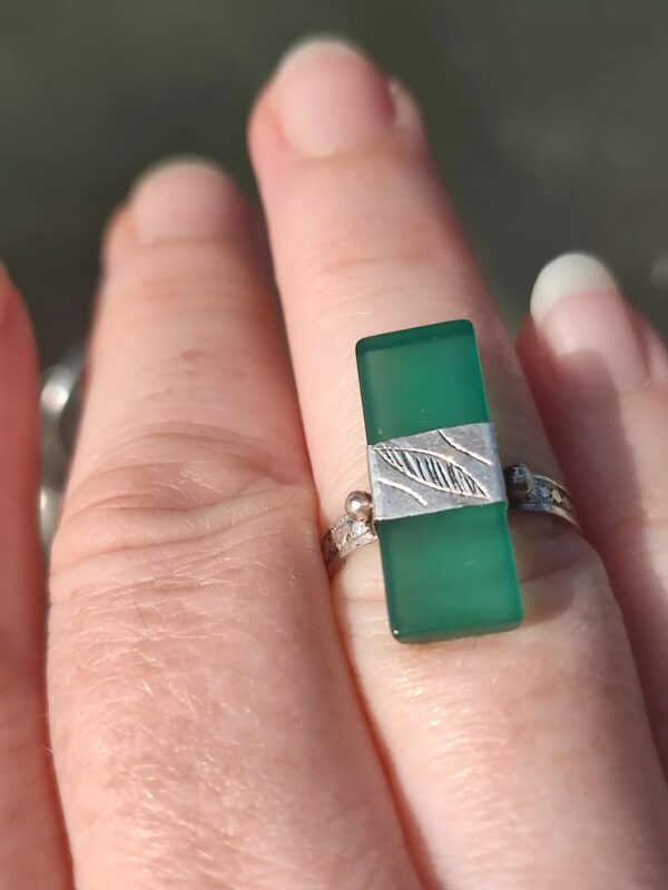 Bague Argent Agathe Verte
